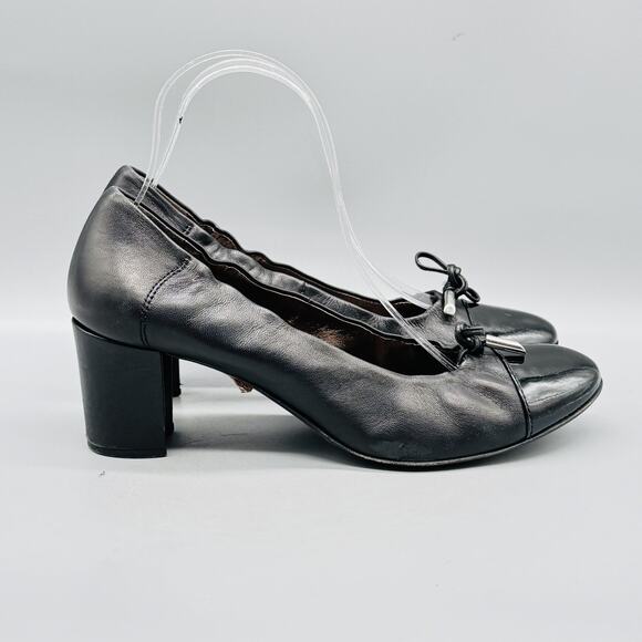 Agl Shoes - AGL Attilio Giusti Leombruni Shoes Women 9 Black Leather Cap Toe Heel Dress Pump